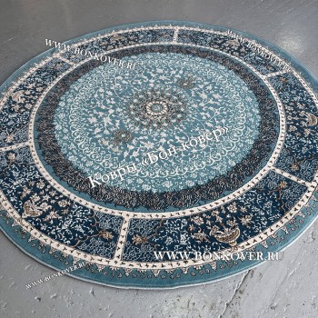 Турецкий Ковер Для гостиной New дизайн 376 Синий Круг